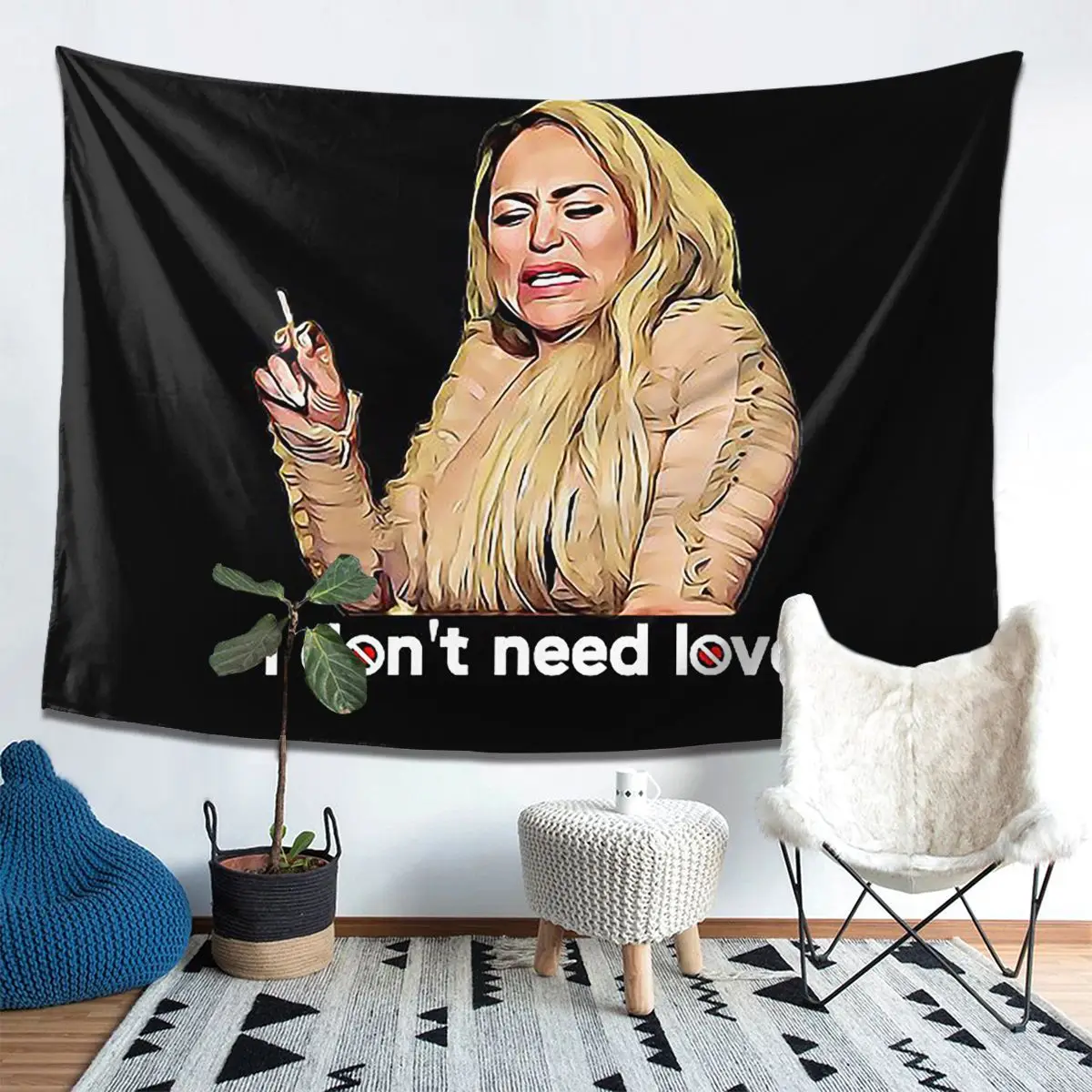 

90 Day Fiance - Darcy Don't Need Lov Tapestry Decor Art Aesthetic Tapestries Living Room Bedroom Home Wall Cloth Wall Hanging
