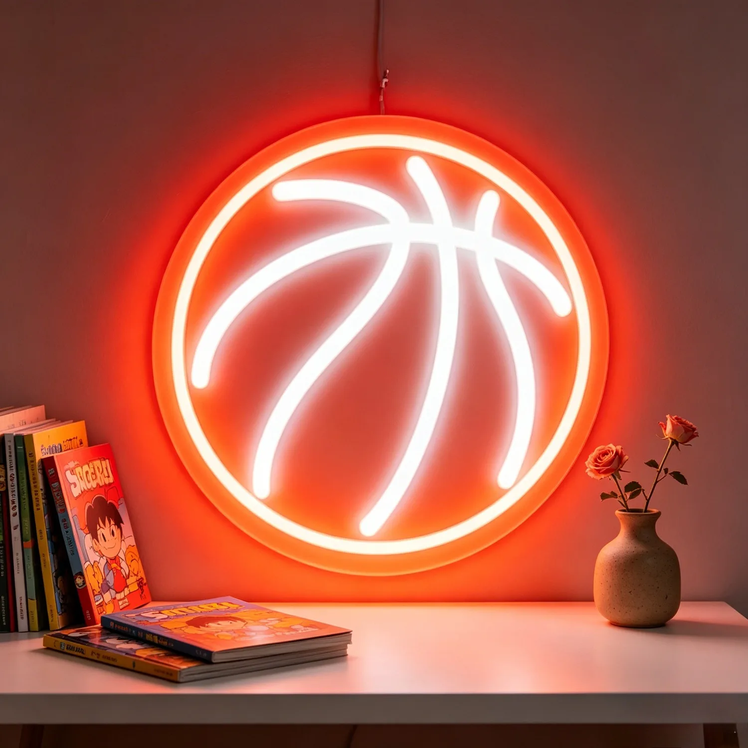 

Basketball Neon Sign Dimmable LED Neon Light for Game Room Bar Bedroom Club Party Wall Decor Gift for Basketball Lovers Boys