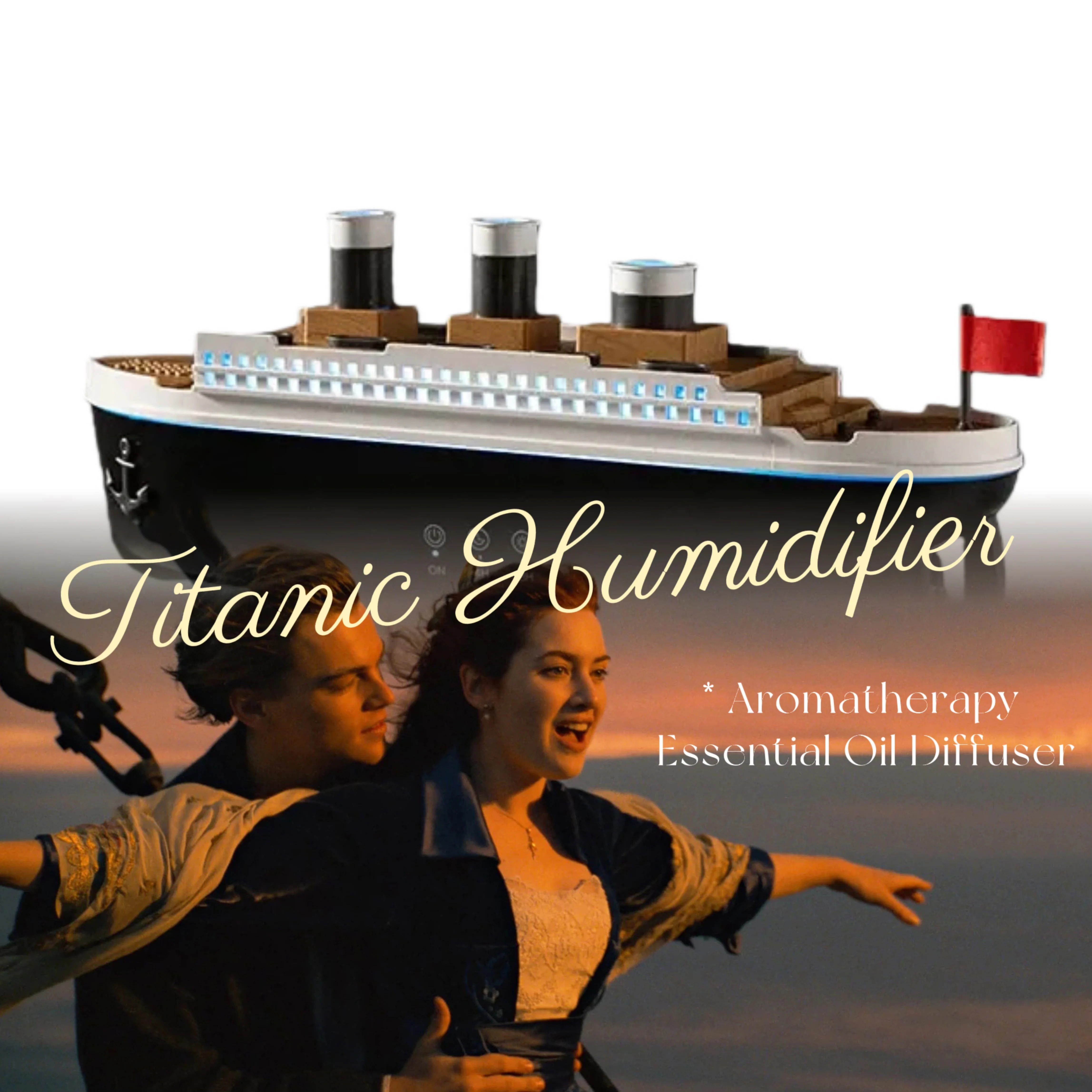مرطب تيتانيك للزيوت العطرية، موزع روائح عطرية بالموجات فوق الصوتية مع جهاز تحكم عن بعد #1