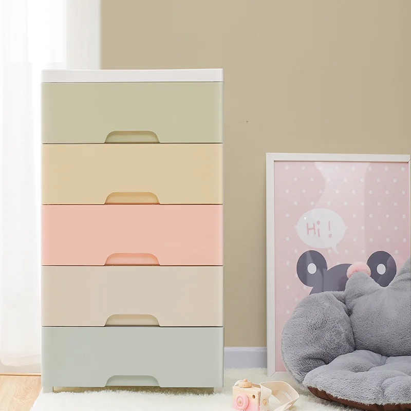 

Storage Cabinet Drawer Type 45 Wide Plastic Locker Children's Wardrobe with Wheels Multilayer Kitchen Organizer Bathroom Drawer