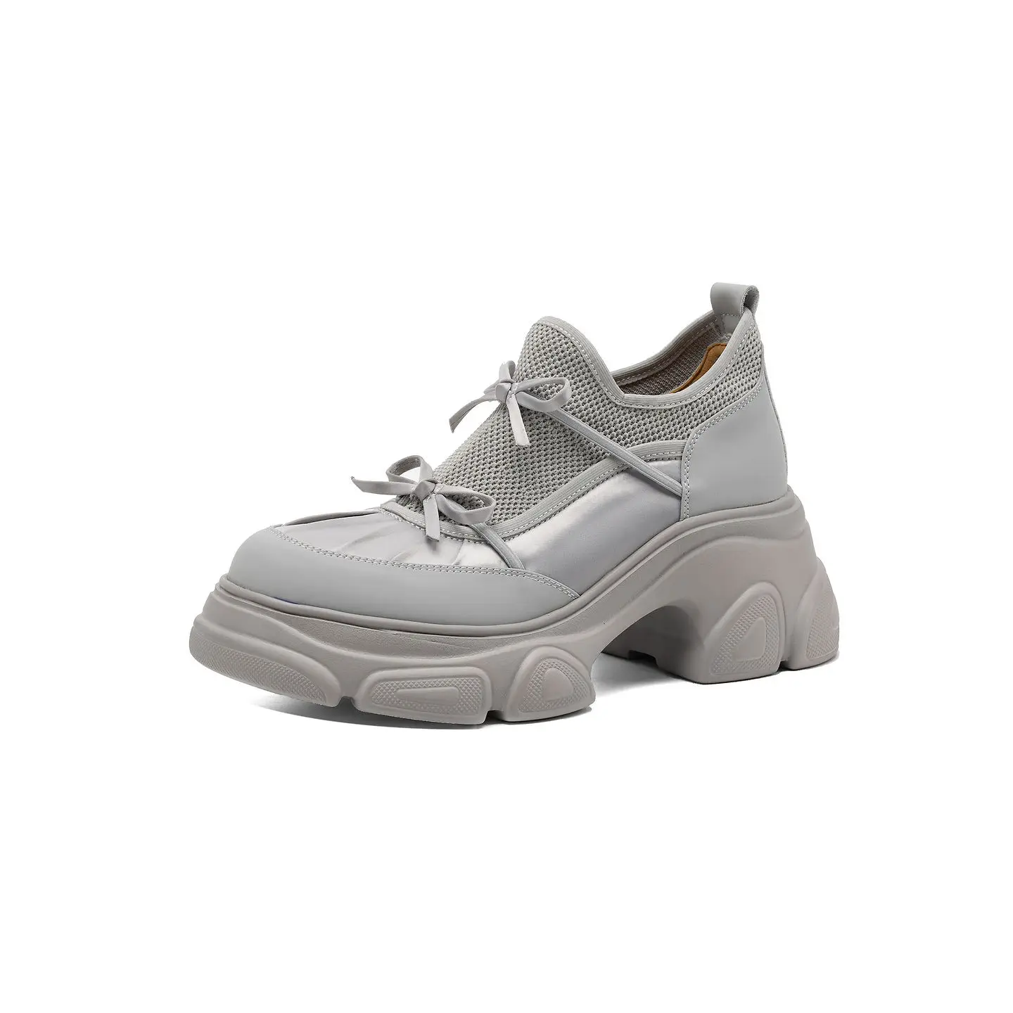 NEW Genuine Leather Cowhide+Microfiber Women Sneakers, Platform Lace-Up Casual Womens Shoes