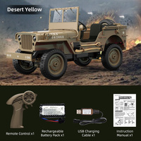 JJRC C8815 Yellow Grey RC Car 1:10 Willys Jeep Military Truck 2.4G 4WD Remote Control Car Vehicle Toy Gift for Adult Kids