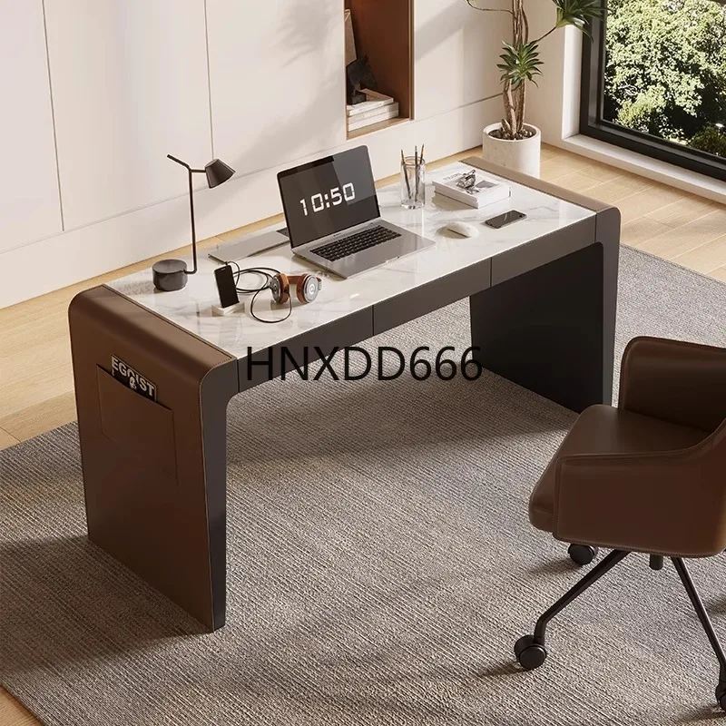 مكتب كمبيوتر Rock Slab Saddle Skin - مكتب مكتب على الطراز الصناعي الحديث للمنزل أو العمل