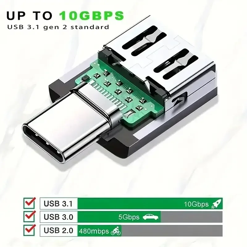 LED USB 3.0 To Type C Adapter OTG To USB C USB-A To Micro USB Type-C Female Connector For Samsung Xiaomi POCO Adapters