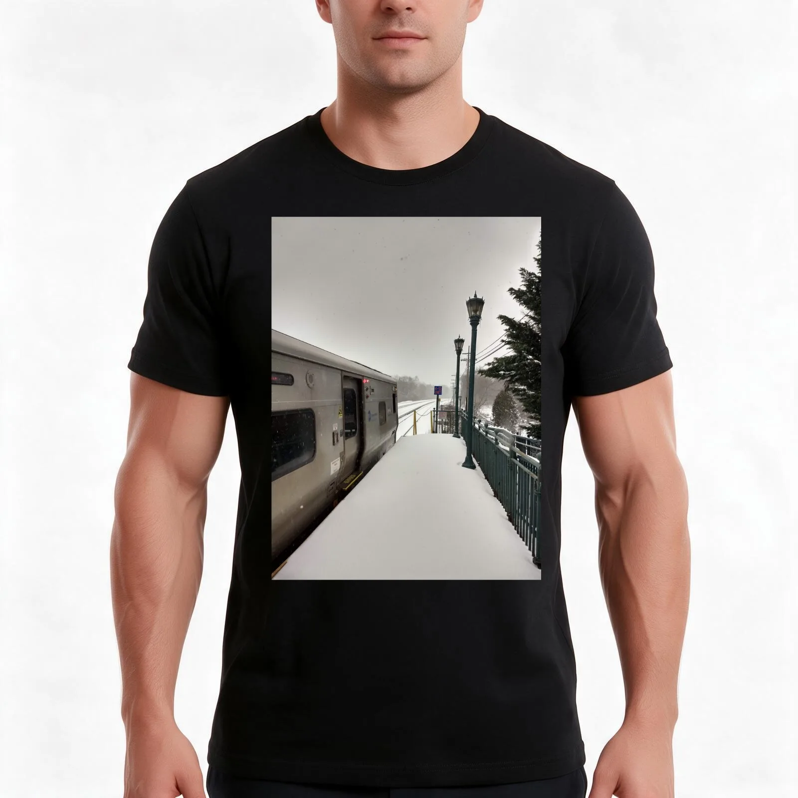 Snow Station T-Shirt Summer Casual Cotton Tee Oversized Streetwear Tops Vintage Graphic Print Loose Fit Short Sleeve