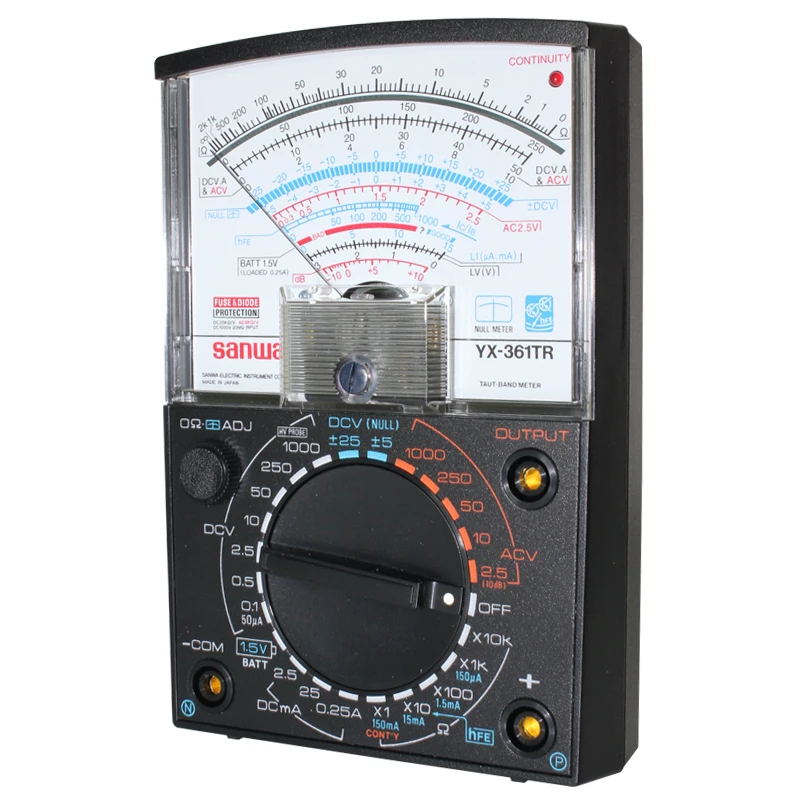 Japan sanwa YX-361TR Analog Multitesters;Variety of measurement functions by using 24-contact switch/Zero Center Instrumentation