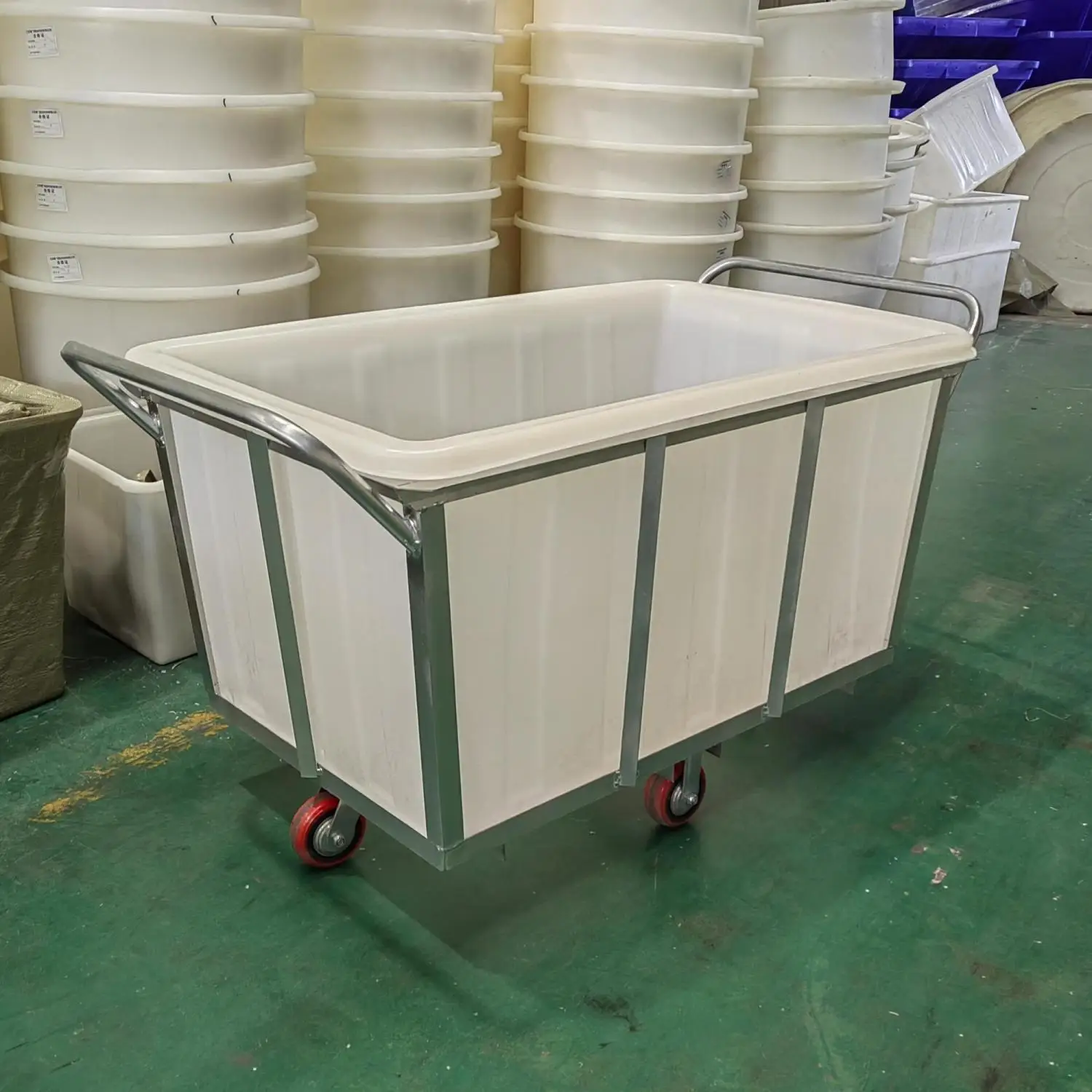 Push  Dyeing factory Garment factory Push cart Yarn ball turnoverPlastic hotel linen cart Textile factory turnover