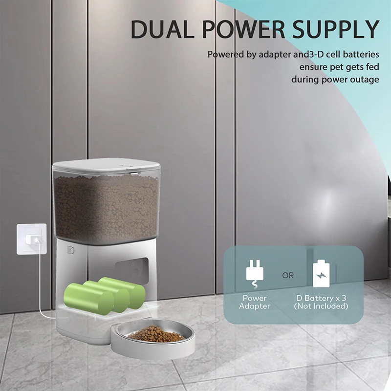 Smart Automatic Pet Feeder Smart Pet Feeder with Camera Smart Pet Feeder Wireless Camera Application Remote Control Interaction