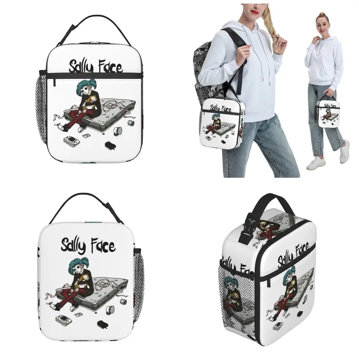 Horror Sally Face Adventure Games Game Accessories Insulated Lunch Bag For Outdoor Food Box Reusable Cooler Thermal Lunch Boxes