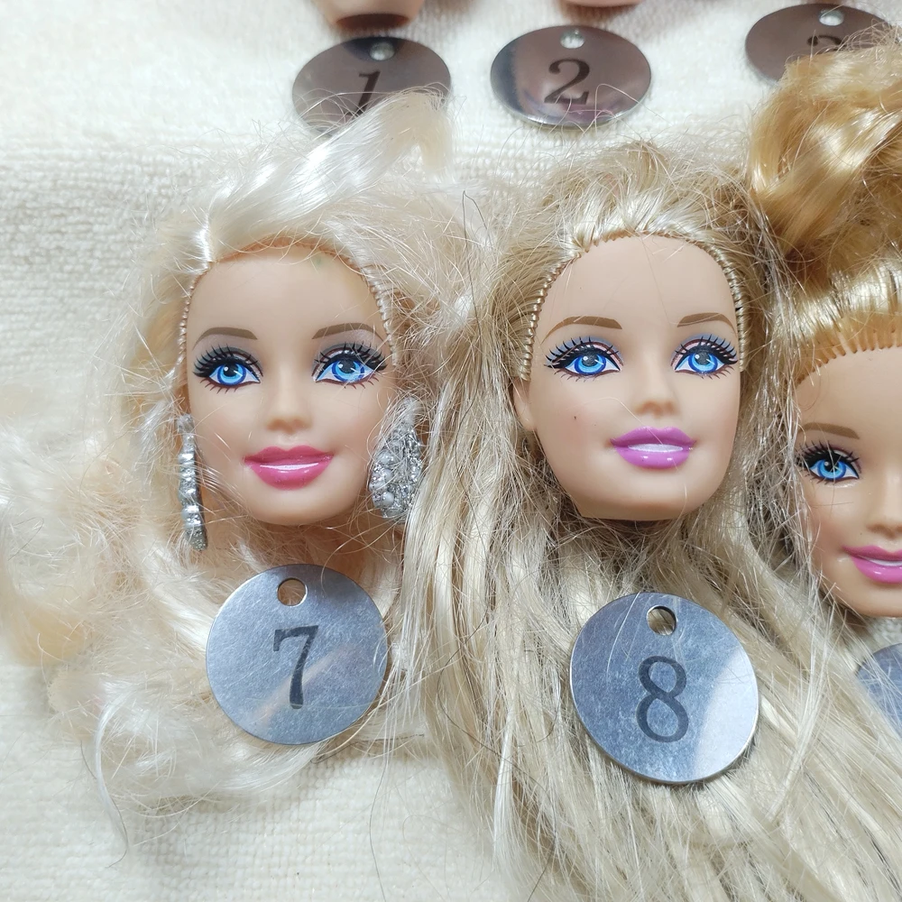 B5-11 Originele Buitenlandse Handel Europa Smile Blauwe Ogen Schoonheid 1/6 Ooak Nude Pop Hoofd Verward Gouden Haar Voor Diy 90% Nieuw B