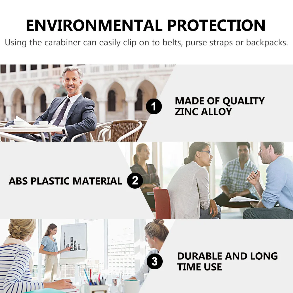 

2Pcs Clear Id Badge Holder Zinc Alloy ABS Plastic for Home Office School Travel Use with Carabiner Clear Id Cards Holder