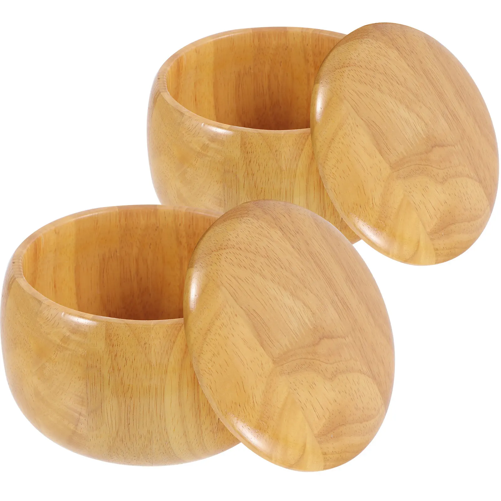 

2Pcs Natural Solid Chess Pieces Container Large Empty Canister with Lid for Safe Convenient Storage of Game Stones