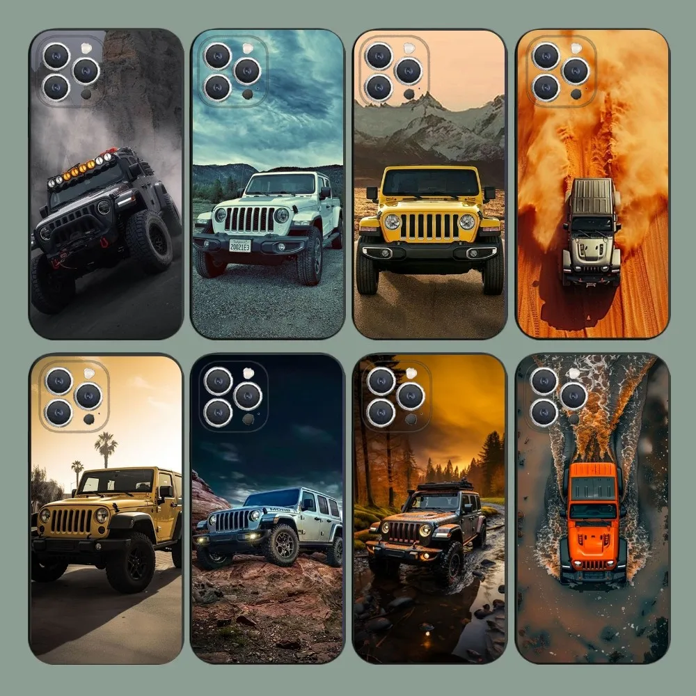 

J-Jeeps off-road SUV Phone Case For iPhone 16,15,14,13,12,11,Plus,Pro Max,XS,X,XR,SE,Mini,8,7 Soft Silicone Black Cover