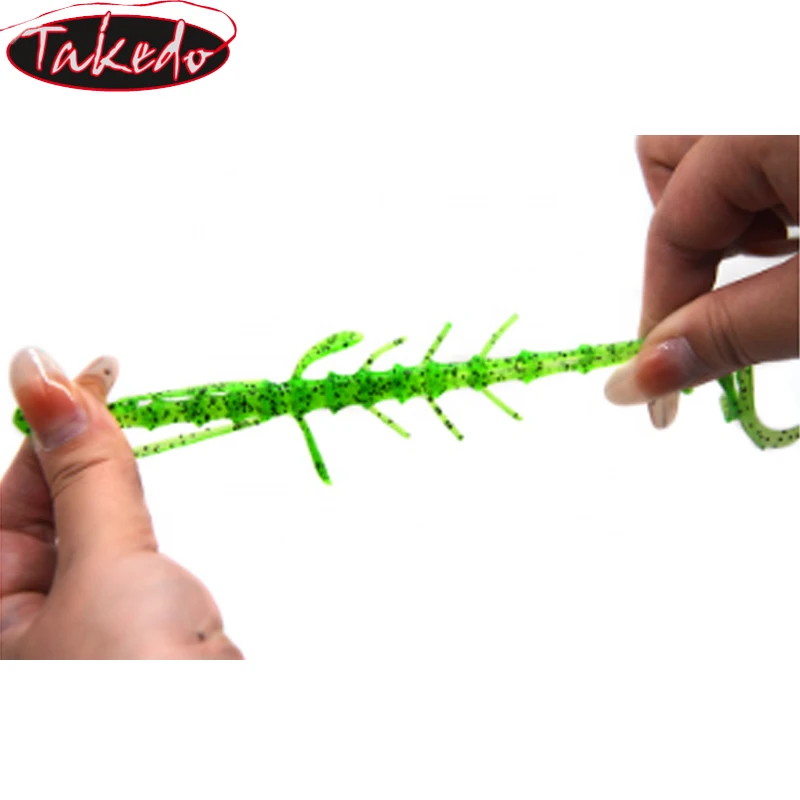 TAKEDO MY13 Sea Fishing 2.2g 6g TPR Material Soft lure Shrimp Shaped Soft Worm Fishing Shrimp Lure With Ring Bead For Bass