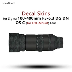 Hinefilm Skin For Sigma 100-400 E / L Mount Lens Sticker 100400 Lens Decal Skin for Sigma 100-400mm F5-6.3 DG DN OS Wrap Sticker