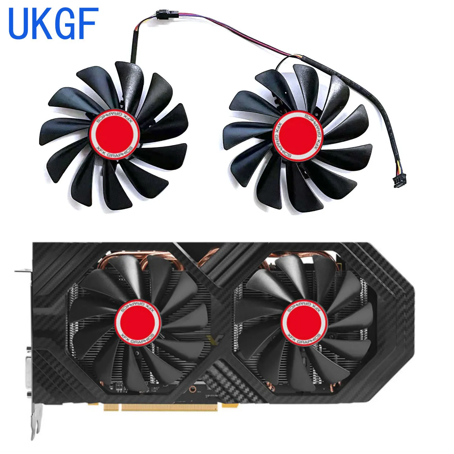 2 sztuki / zestaw FDC10U12S9-C CF1010U12S 95mm RX580 RX590 GME GPU Wentylator chłodzący kartę graficzną do XFX RX 590 580 VGA Chłodzenie karty graficznej