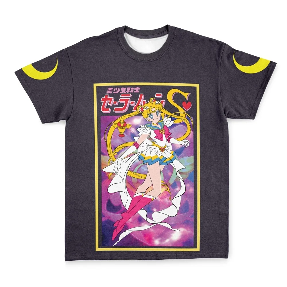 2026 Summer Sailor Moon Retro Cosplay T-shirt Men's Oversized 3D Printed Short-sleeved Family Unisex Children's Sports Shirt