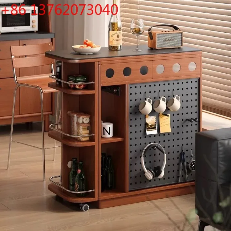 

Solid wood rock slab bar counter, table cabinet, storage, dining side cabinet, entrance Nakajima