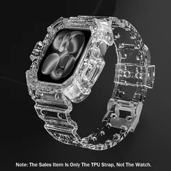 Tpu case+strap For Apple Watch Band 45mm 41mm 44mm 40mm 42mm 46mm TPU Transparent Watchband For Iwatch Series 11 10 9 SE 8 cover