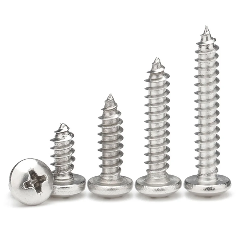 M2 M2.2 M2.6 M3 M3.5 M4 M5 M6 Phillips Cross Recessed Self Tapping Wood Screws 316 Stainless Steel for Outdoor Timber Fixing