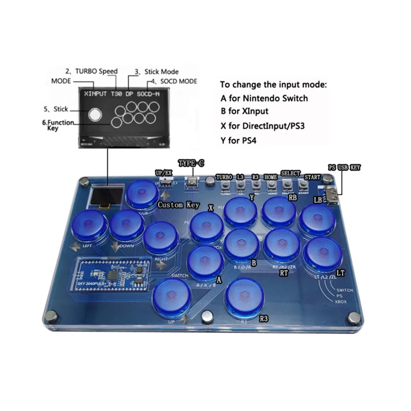 

Dependable-Fight Stick Game Controller Fight Stick Arcade Joystick Hot-Swap Controller Mini Hitbox Console For PC/Switch/PS3/PS4