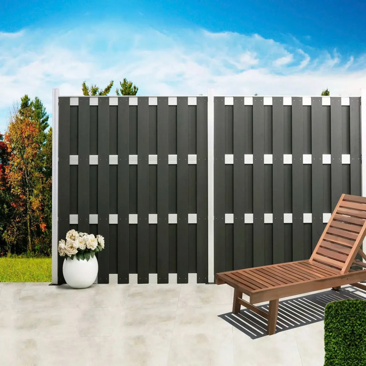 Custom size and outdoor plastic wood fence patio garden wood plastic fence  board