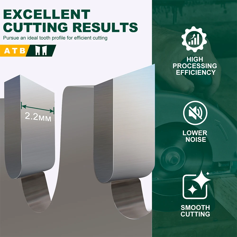 HAMPTON 180/205 mm Sägeblatt 7" 8" Holzsägeblatt 40/60T Kreisförmige Trennscheibe zum Schneiden von Holz TCT-Sägescheibe – Detail 6