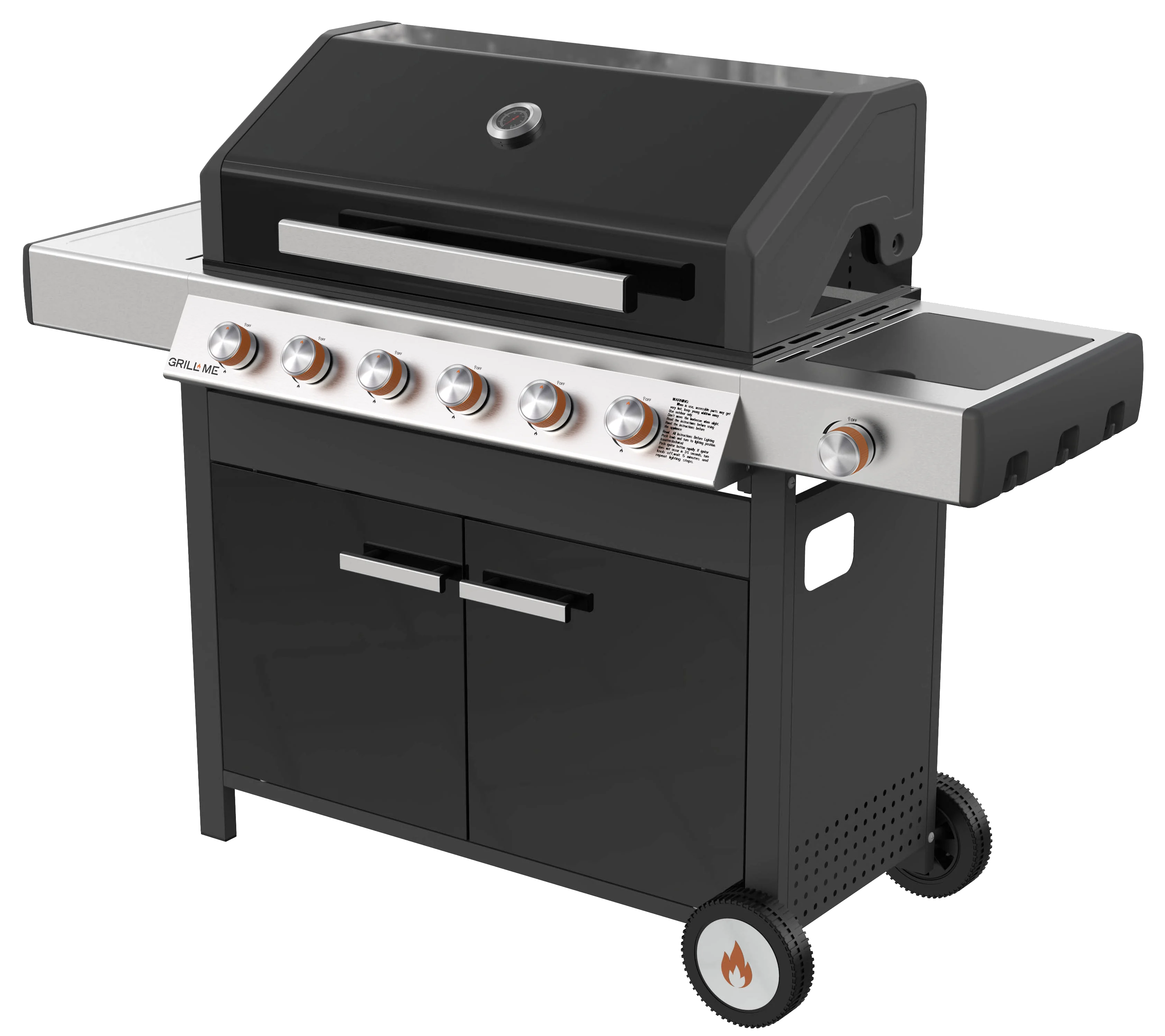 Smokeless Stock For Sale Black Barbeque Supplier Outdoor Garden Propane Built-In 6 Burner Natural With Side Burner Gas Bbq Grill