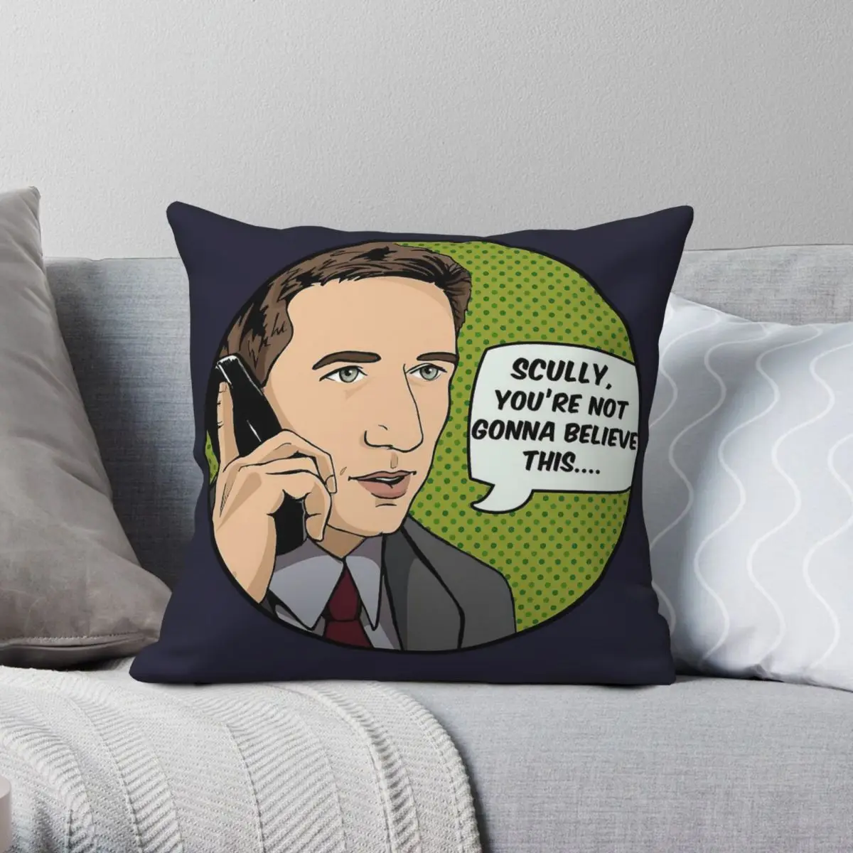 The X Files Fox Mulder Square Pillowcase Polyester Linen Velvet Pattern Zip Decor Throw Pillow Case Sofa Seater Cushion Cover