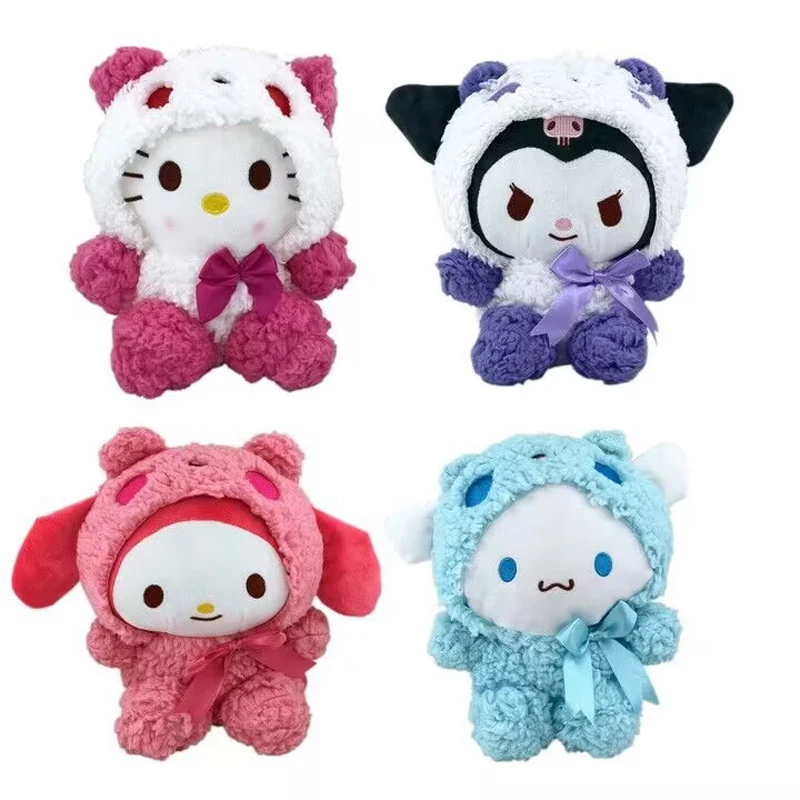 4pcs/lot Sanrio Plush Toys Hello kitty My Melody Kuromi Cinnamoroll Plush Doll Toys Soft Stuffed Toys Gifts for Children Kids