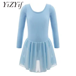 Girls Ballet Leotard Dance Dress Gymnastics Leotard Long Sleeve Kids Competition Training Wear Ballerina Fairy Party Dancewear