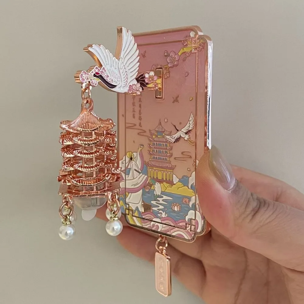 الإبداعية النمط الصيني مغناطيس الثلاجة ثلاثي الأبعاد مضيئة الأصفر كرين برج الثلاجة المغناطيسي ملصق المطبخ الديكورات