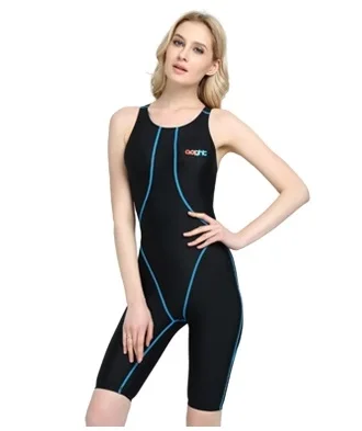 Women One Piece Professional Knee Length Racing Swimwear Sexy Competition Quick-Drying Triathlon Surfing Bathing Beach Wear