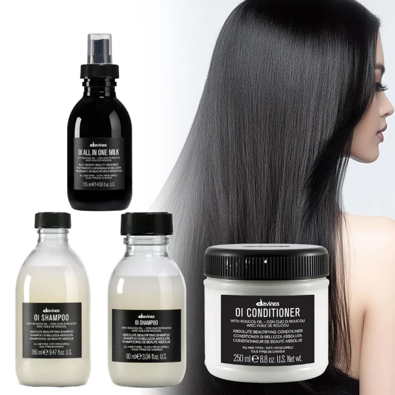 

Набор для ухода за волосами Davines OI – шампунь и молочко для волос All In One, обогащенные маслом руку, глубоко питающие и восстанавливающие сухие и поврежденные волосы.