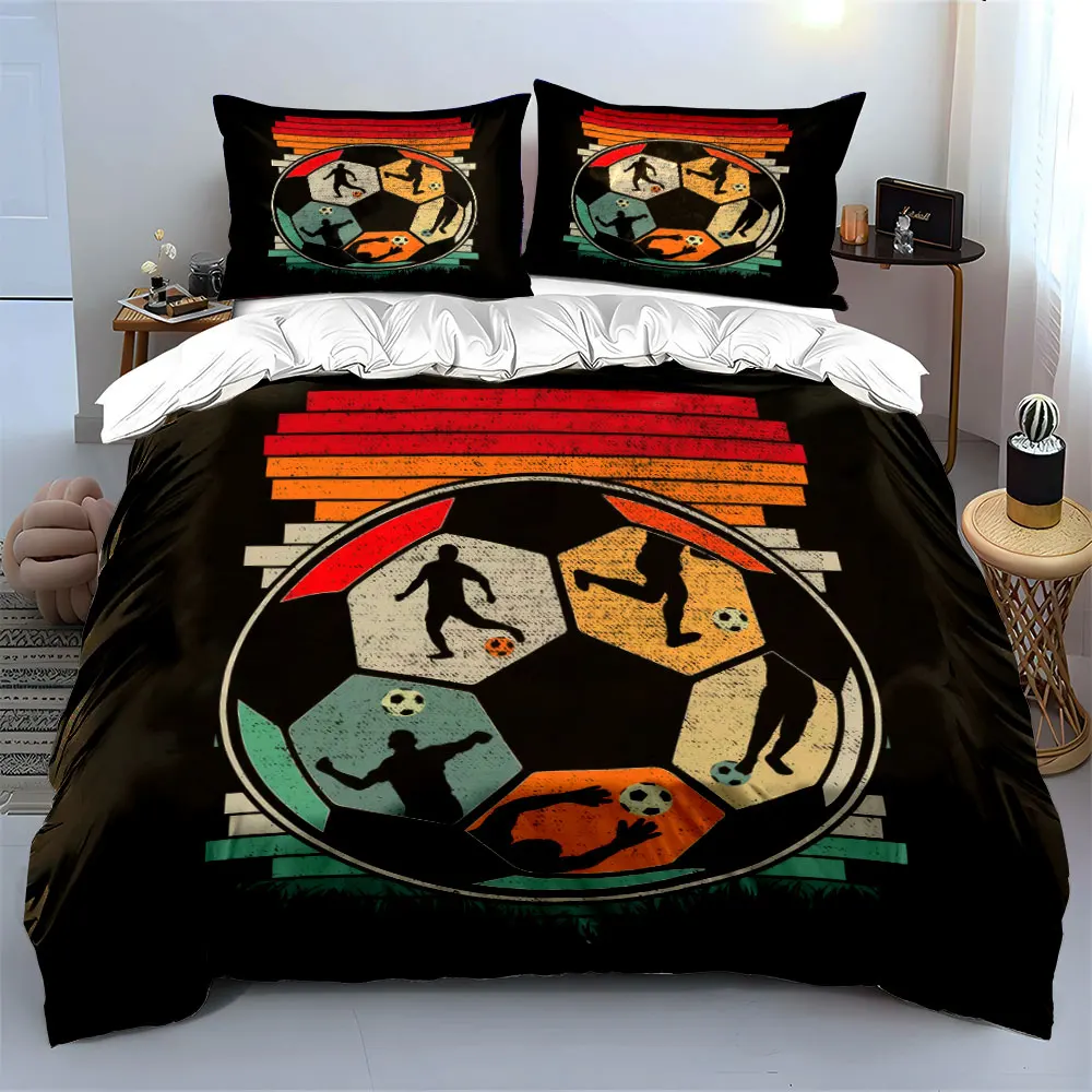 

"Soccer-Themed Three-Piece Set Design" kid's and adults' bedroom decor, Exquisite three-piece bedding set gift