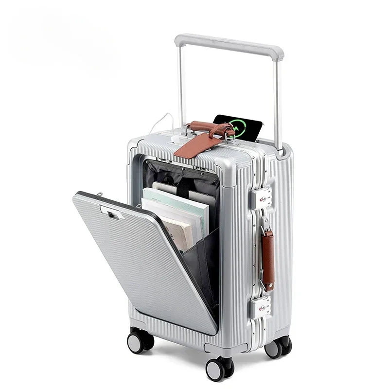 

Wide Trolley Luggage Front Opening Multi-Functional Women 20-Inch Small Lightweight Boarding Box 24-Inch Men's Suitcase