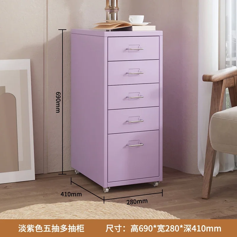 Drawer Storage Cabinet Wrought Iron Bedside Table 30cm Locker Under Table Multi-layer Chest
