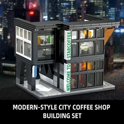 New in City Coffee House Building Blocks Set for Adults building Street View Construction Toy Christmas Gift for Kids Adults
