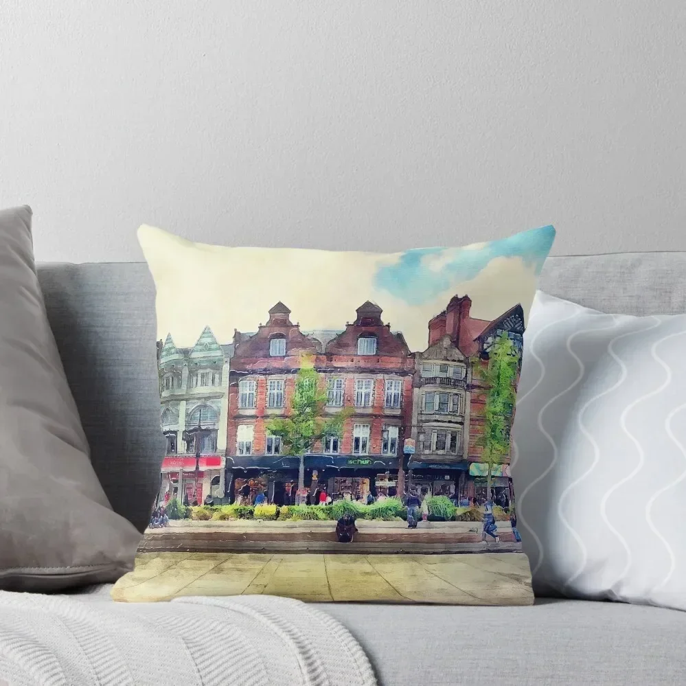 

Nottingham panorama city watercolor Throw Pillow Pillowcases Bed Cushions Christmas Pillows Sofa Cushions Covers pillow