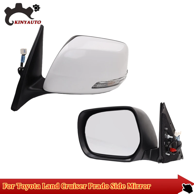 For Toyota Land Cruiser Prado 10-13 Side External Rearview Rear view Mirror Assy INCL Lens Light Shell Frame Cover Holder