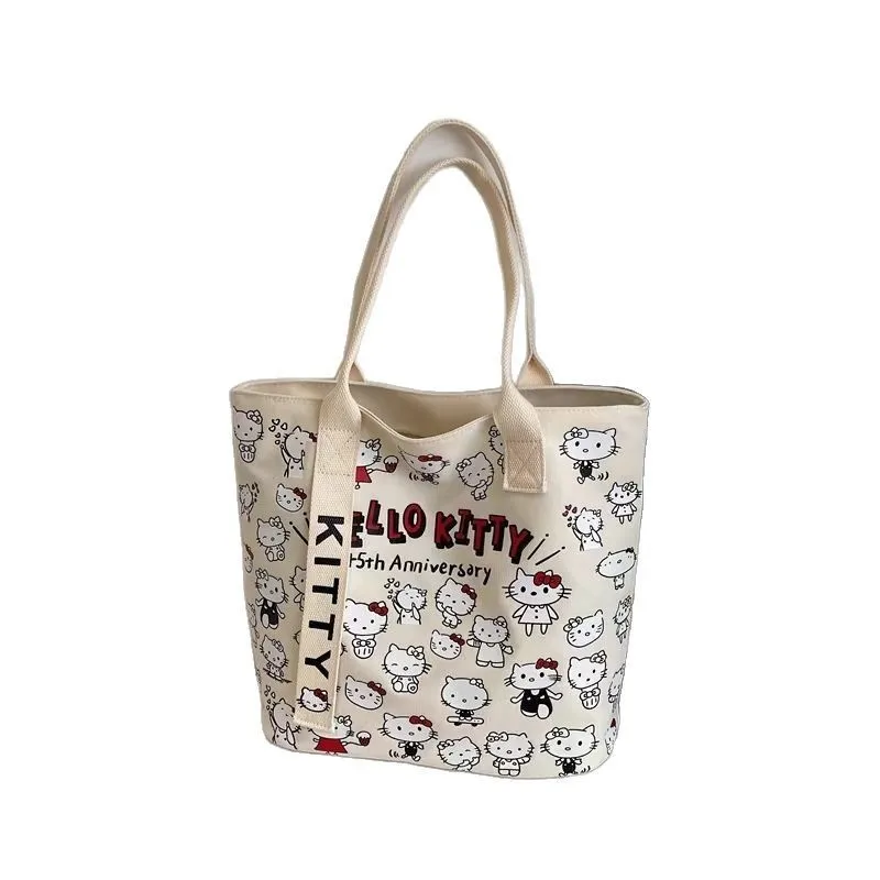 Hellokitty الكرتون حقيبة قماش قنب kawaii حمل حقيبة لطيف ركاب تنوعا واحد الكتف حمل حقيبة سعة كبيرة بالجملة نموذج جديد
