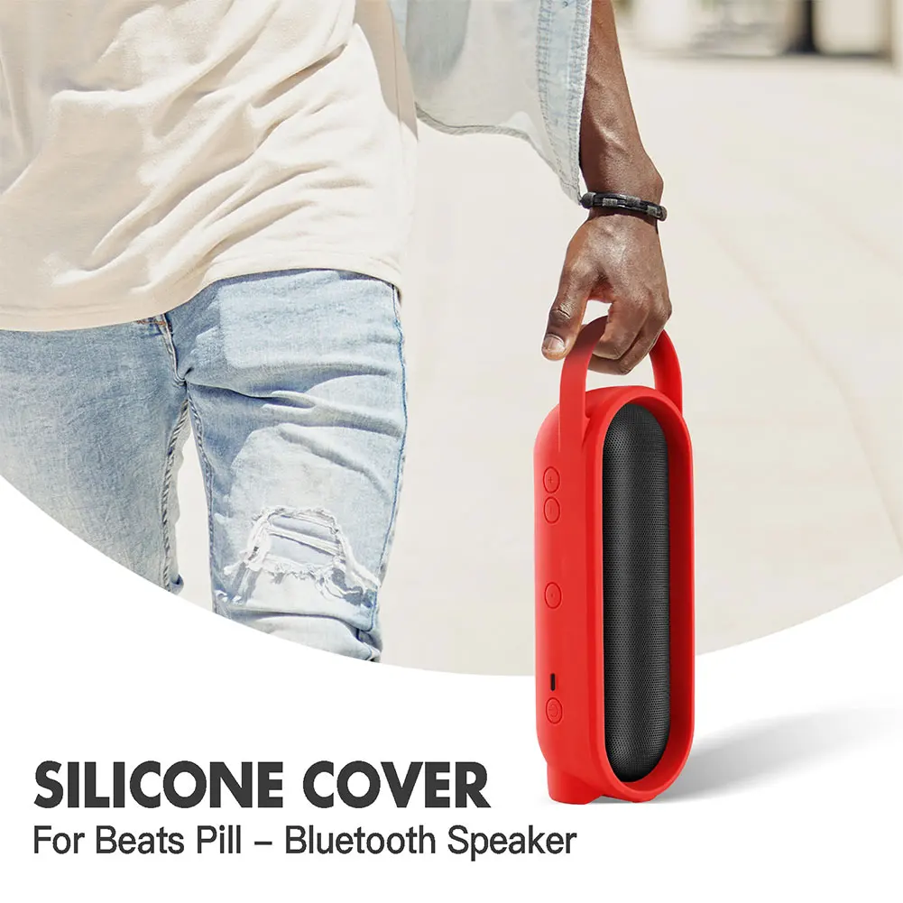 حافظة من السيليكون لسماعات Beats Pill اللاسلكية، حقيبة حمل واقية، غطاء واقٍ مقاوم للصدمات، حقيبة حمل مرنة