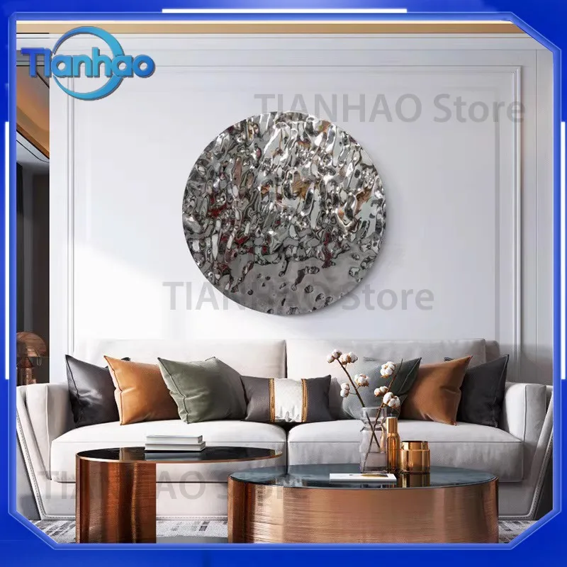 Stainless Steel Teardrop Concave Wall Art for Modern Abstract Decoration Wall Hanging Sculptural Painting for Hotel Model