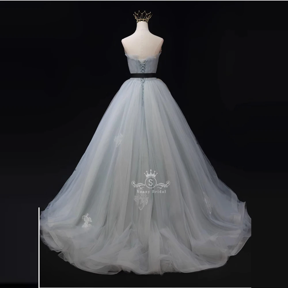 Vestido de baile de princesa con hombros descubiertos, vestido de novia verde de Cenicienta, vestidos de novia con corsé trasero para mujer, vestidos de noche