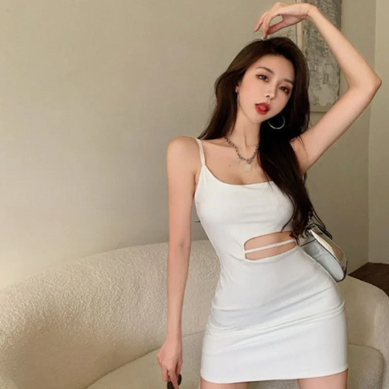 Sheath Dresses Women Hollow Out Sexy Mini Irregular New Arrivals Pure Chic Party Korean Style Female Mature Casual Temperament image 5