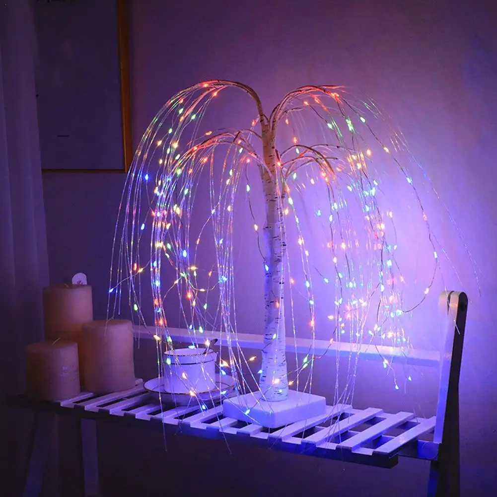 LED Willow Christmas Tree Christmas Decorative Lights Ambient Lights Artificial Lighted Tabletop Tree for Holiday Home Decor