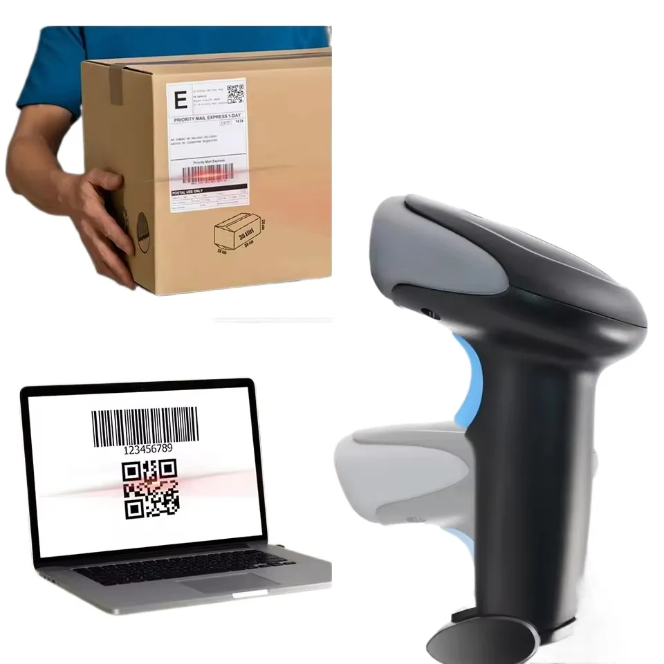 USB Wired Handheld Qr Code & Bar Code Scanner 1D & 2D Barcode Scanner with Stock Availability