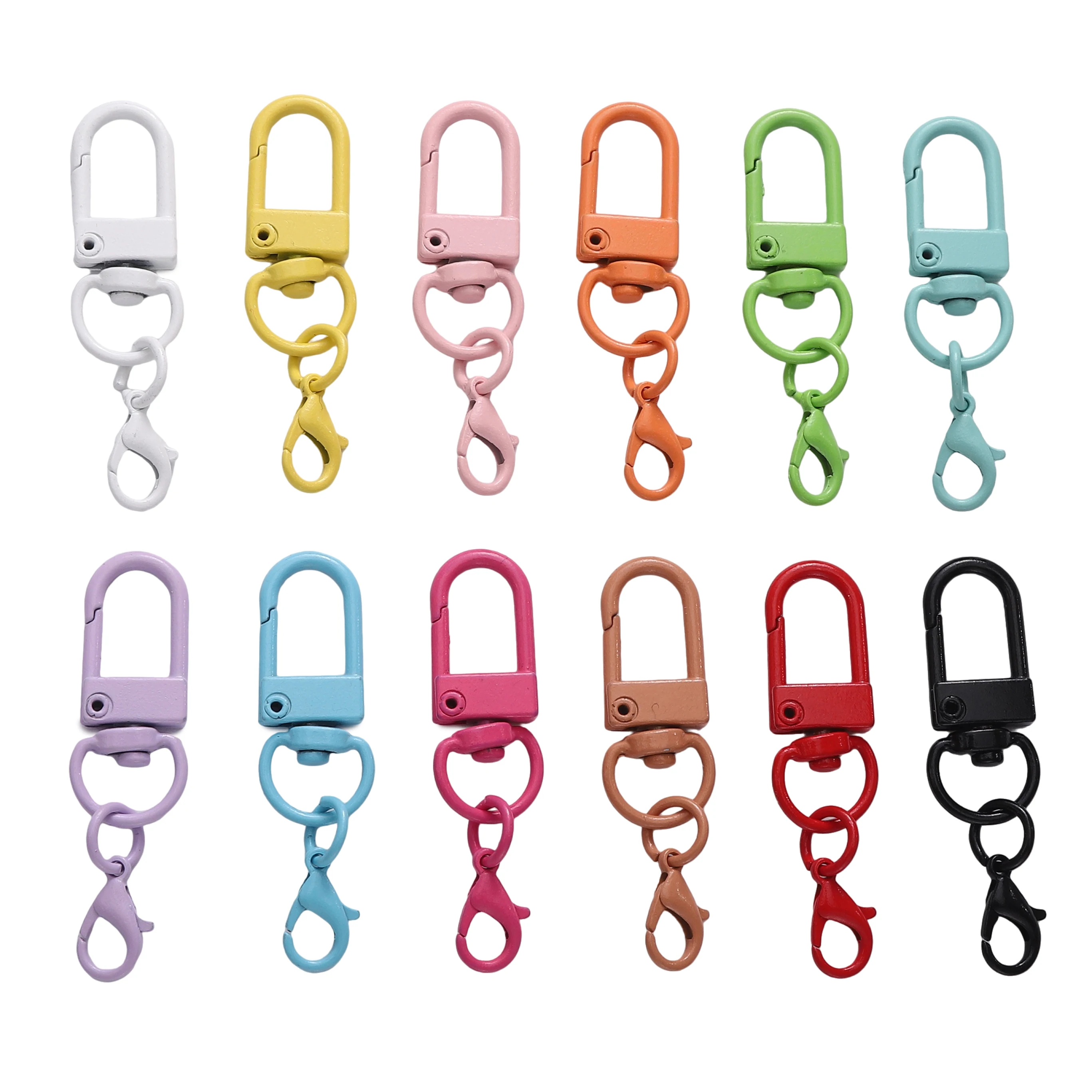 5-30pcs Alloy Keychains with Snap Lobster Clasp Hooks Buckle Keyring Connector for DIY Jewelry Making Bags Pendants Accessories