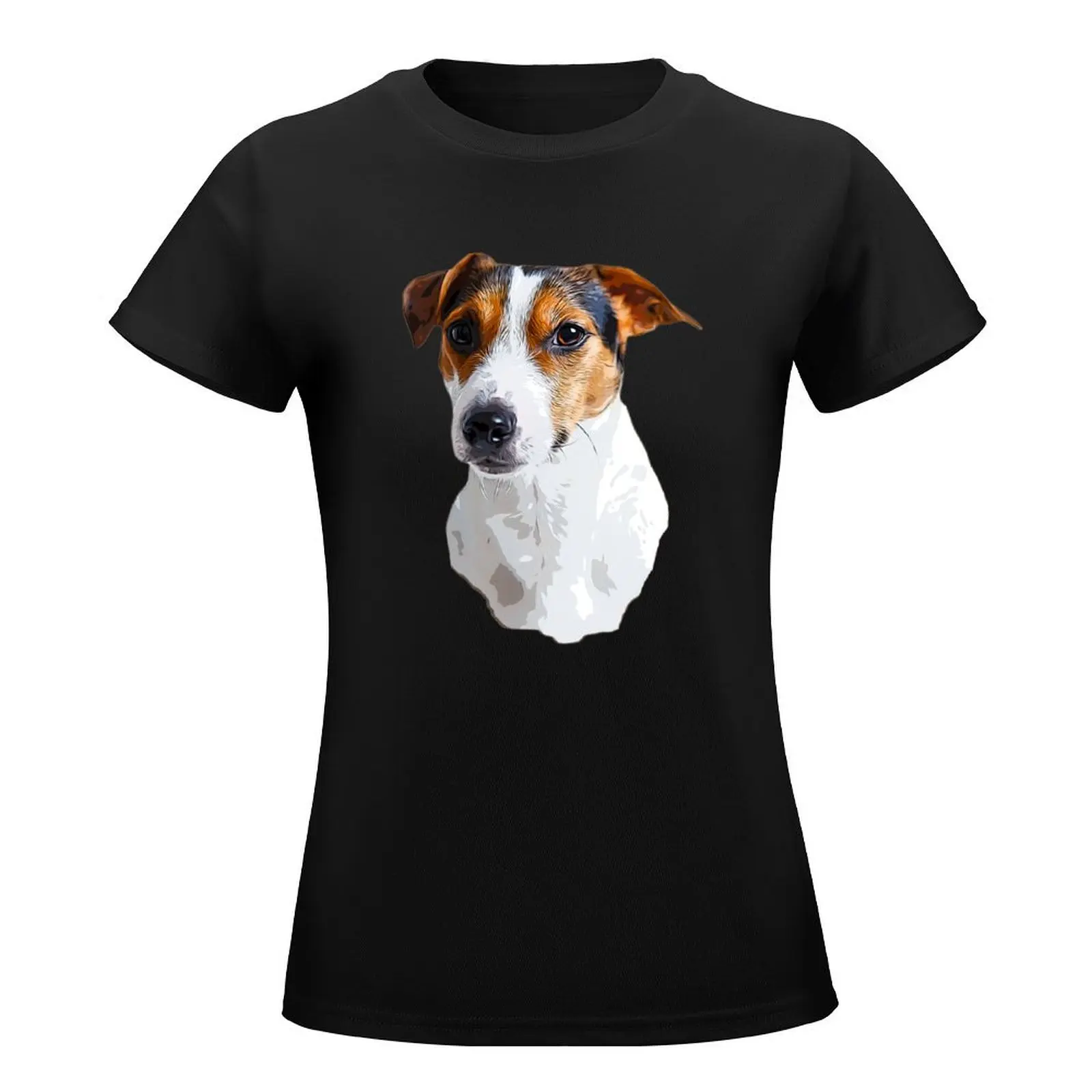 Jack Russell Terrier Tri T-Shirt Short sleeve tee funny anime clothes hippie clothes tops for Women