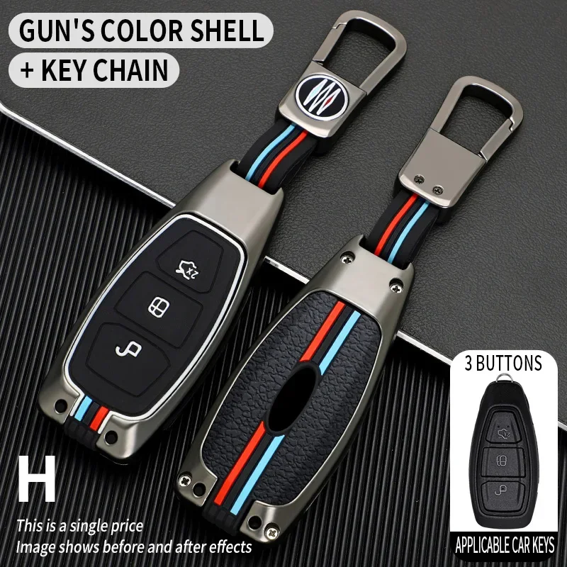 Zinc Alloy Car Remote Smart Key Case Cover Shell For Ford Fiesta Focus 3 4 Mondeo Ecosport Kuga Focus ST Protector Accessories